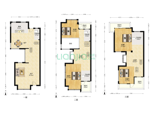 泰禾红树林E区 4室1厅4卫 193平方