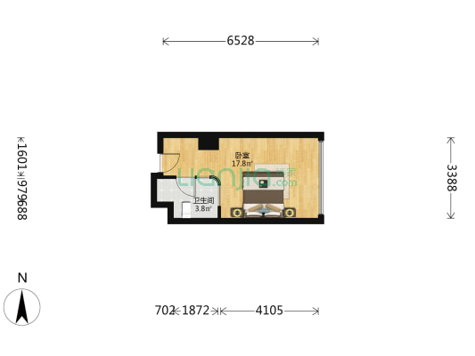 天勤国际 1室0厅1卫 39平方