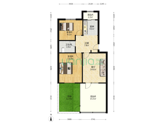 滨海新村西区 2室1厅1卫 72平方
