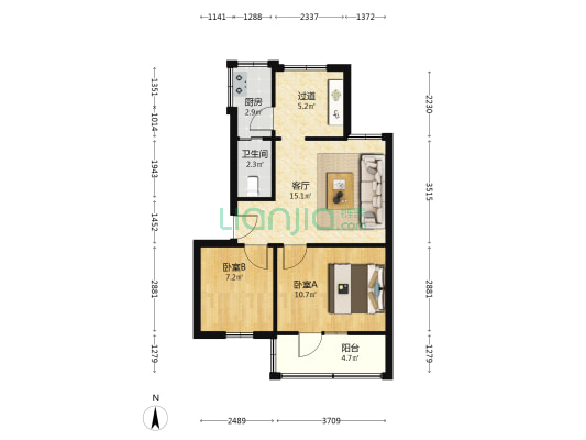 菽香里社区 2室1厅1卫 57平方