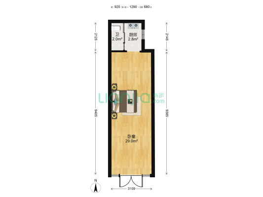 三纬路 1室0厅1卫 16平方