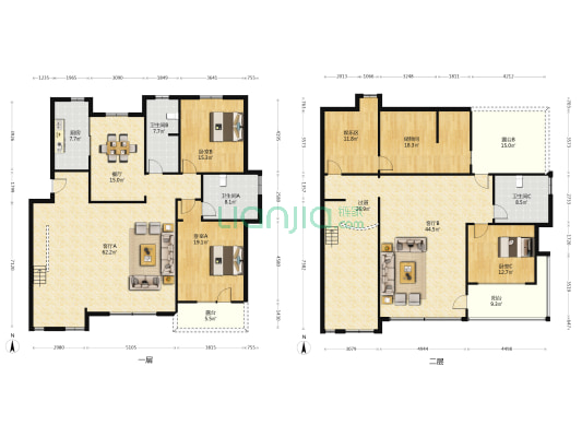 钻石山庄 3室3厅3卫 271平方