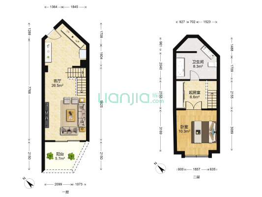 中福花苑 1室2厅1卫 58平方