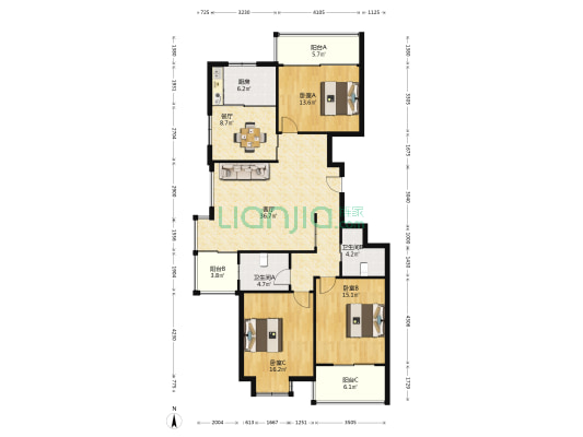 金邦▪汇馨湾 3室2厅2卫 143平方