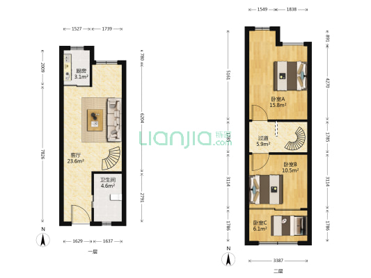 青春雅居一期 3室1厅1卫 49平方