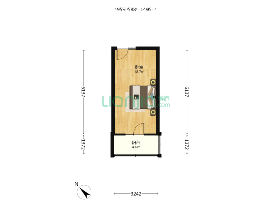 建设大道752号 1室0厅0卫 34平方