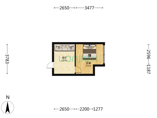 长安联创商厦 1室1厅0卫 30平方
