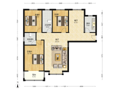 满二，三居室，集中供暖，采光好，优质房源！-涿州水岸花城户型图