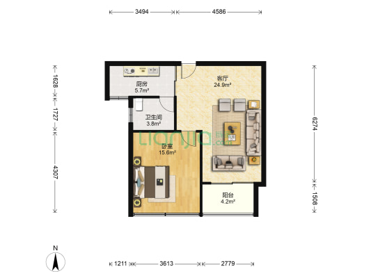 泰隆名居 1室1厅1卫 68平方