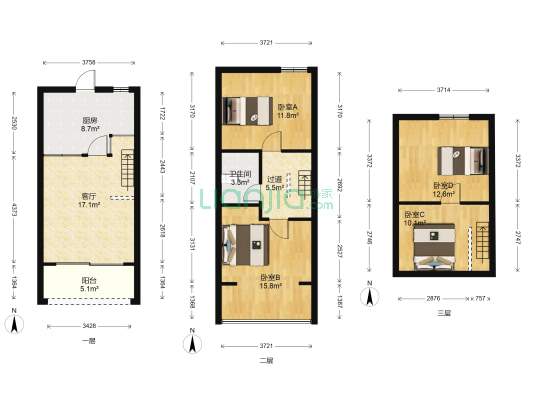 听涛雅苑 4室1厅1卫 39平方