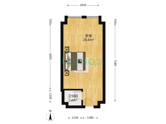 众信国际 1室0厅1卫 44平方