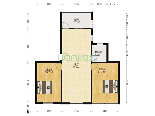 新福路74号 2室1厅1卫 96平方