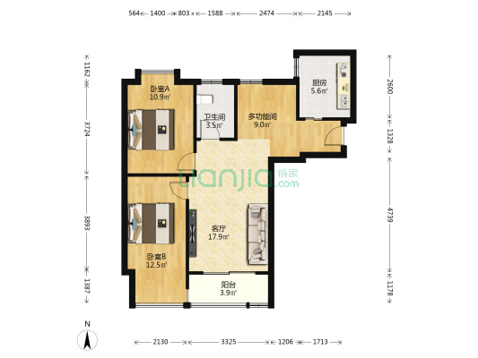 新涌花园 3室1厅1卫 78平方