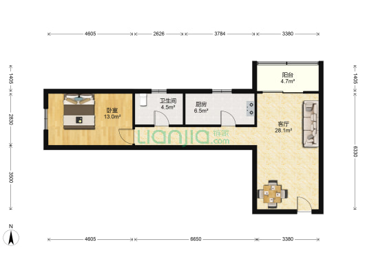 飞天家园C区 1室1厅1卫 55平方
