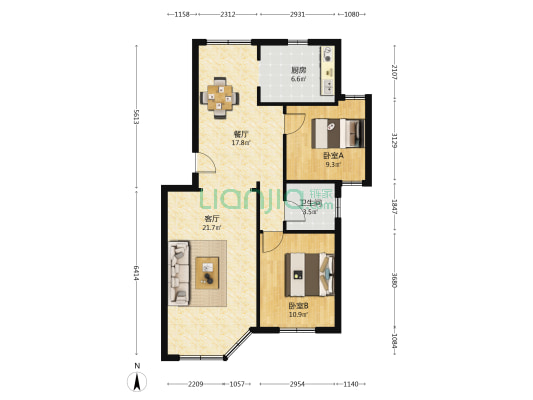 南涌新村 2室2厅1卫 74平方