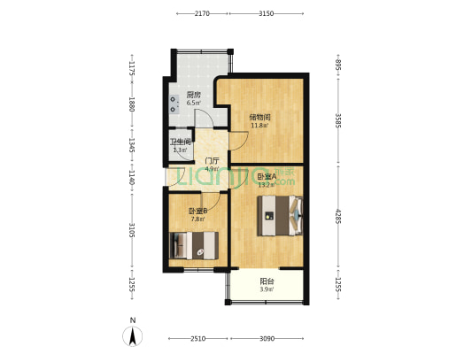 石笋街5号 2室0厅1卫 54平方