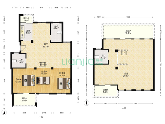 杨家馨苑 3室1厅3卫 184平方
