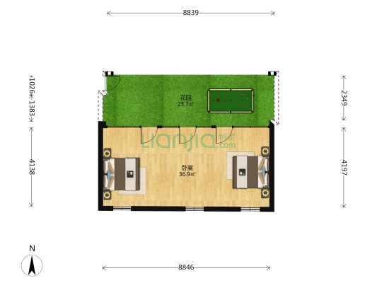 寿比胡同 1室0厅0卫 44平方