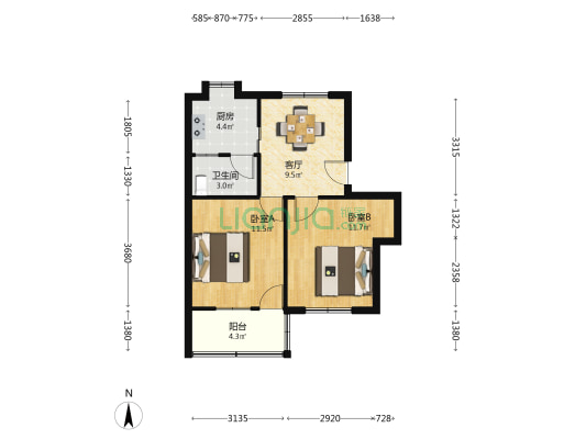磨盘巷 2室1厅1卫 57平方