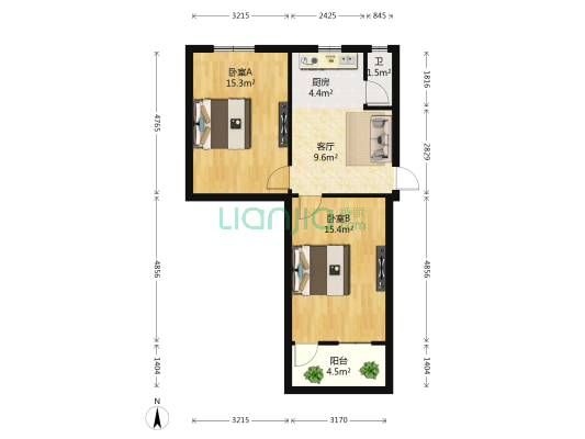南海行宫社区 2室1厅1卫 63平方
