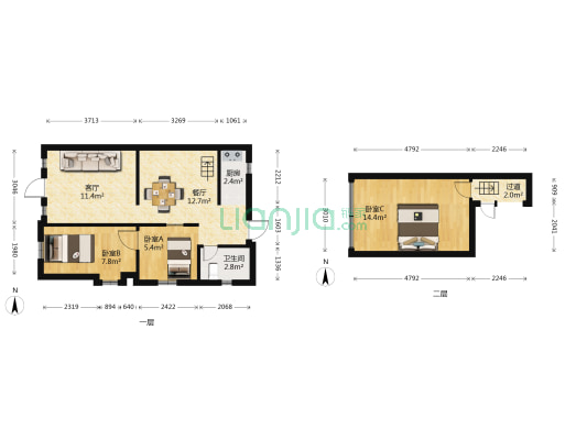 居安里18号 3室2厅1卫 35平方