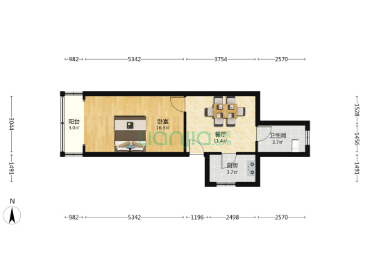 茶陵路335号 1室1厅1卫 51平方