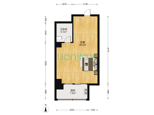 迷你国度 1室0厅1卫 72平方