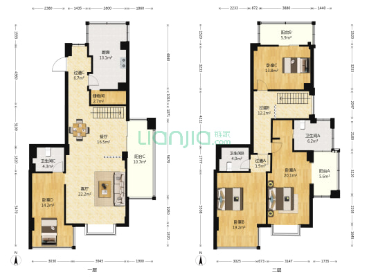 小桥新苑 4室2厅3卫 204平方