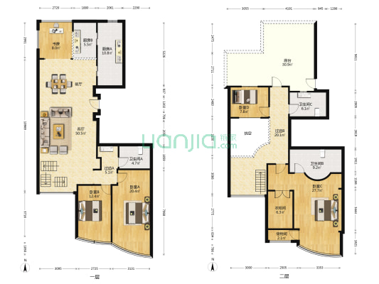 上岛公馆 5室1厅3卫 233平方