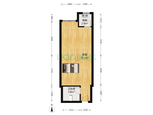 文星生活广场 1室0厅1卫 49平方
