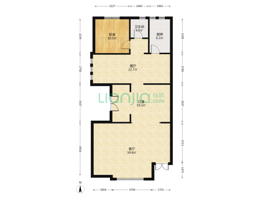首创琥珀湾 1室2厅1卫 288平方