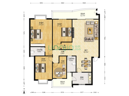 三峡医专学苑新村 4室1厅2卫 243平方