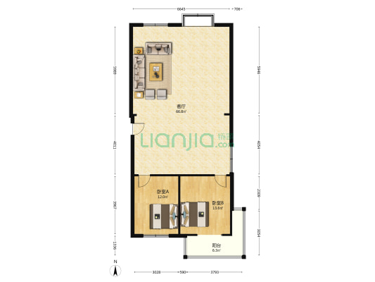 祥丰大厦 2室1厅0卫 150平方