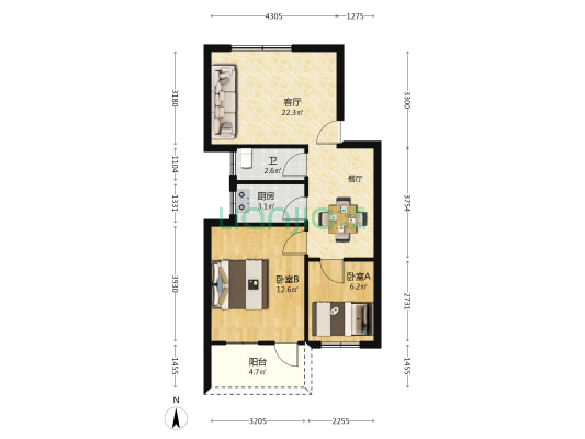 榕苑新村 2室1厅1卫 126平方
