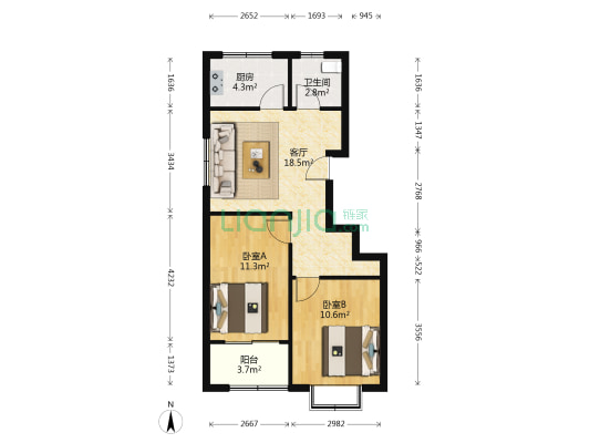 擂鼓石大街467号 2室1厅1卫 71平方