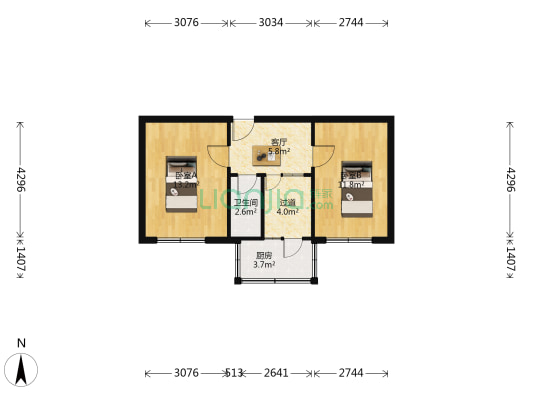 光明路51号回收公司宿舍 2室1厅1卫 53平方