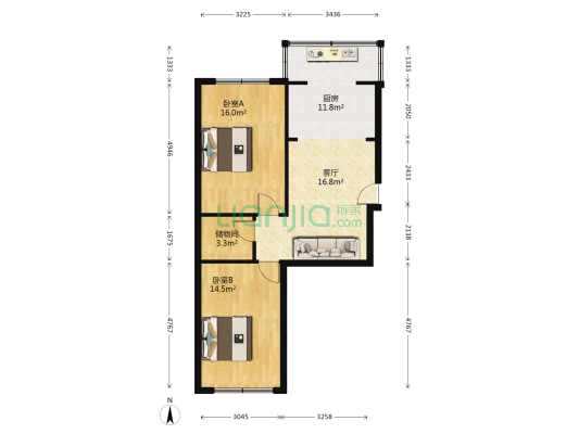 红旗街西四胡同167-5号 2室1厅0卫 77平方