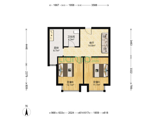 碧水名门 2室1厅1卫 68平方