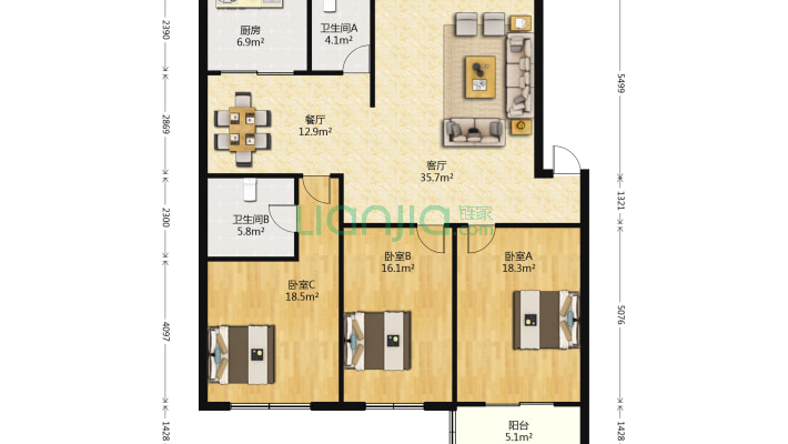 江东庭院东区二手房实景图
