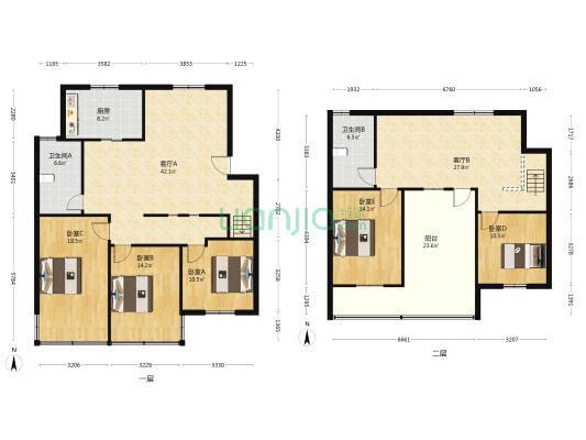 城中苑 5室2厅2卫 176平方