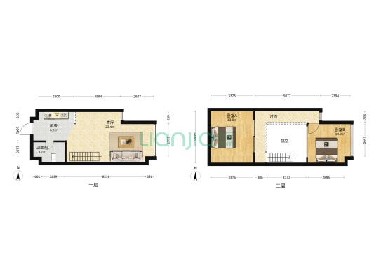 瑞鼎城商务中心 2室1厅1卫 52平方