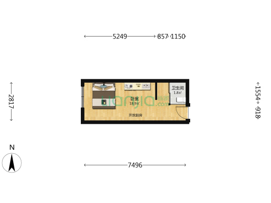 岐山书苑 1室0厅1卫 35平方
