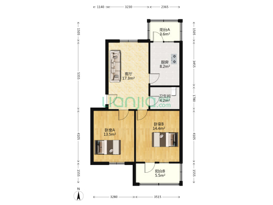 华阳小区 2室1厅1卫 74平方