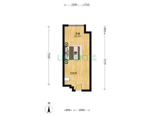 龙湖星图 1室0厅1卫 36平方