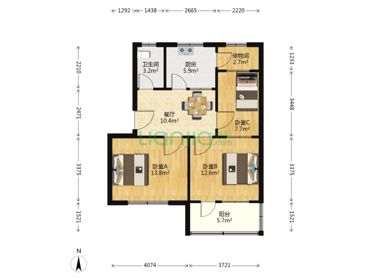 西关一中南门 3室1厅1卫 75平方