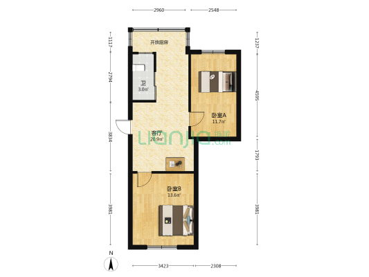 齐贤家园 2室1厅1卫 66平方