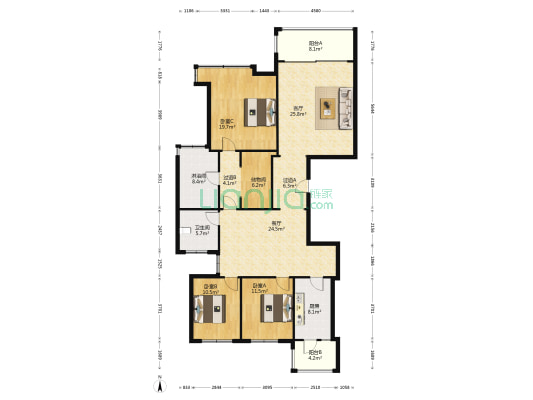 恒大广场 3室2厅2卫 190平方