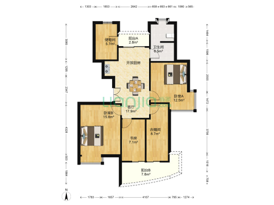 三春汇秀苑 3室1厅1卫 106平方