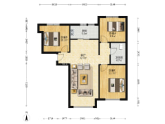 鸿坤理想湾精装南北三居室，房本满二税低，随时看房-涿州鸿坤理想湾北区户型图