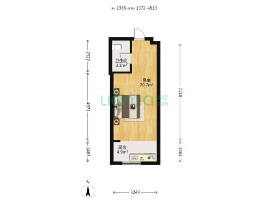 保利爱尚里 1室0厅1卫 42平方